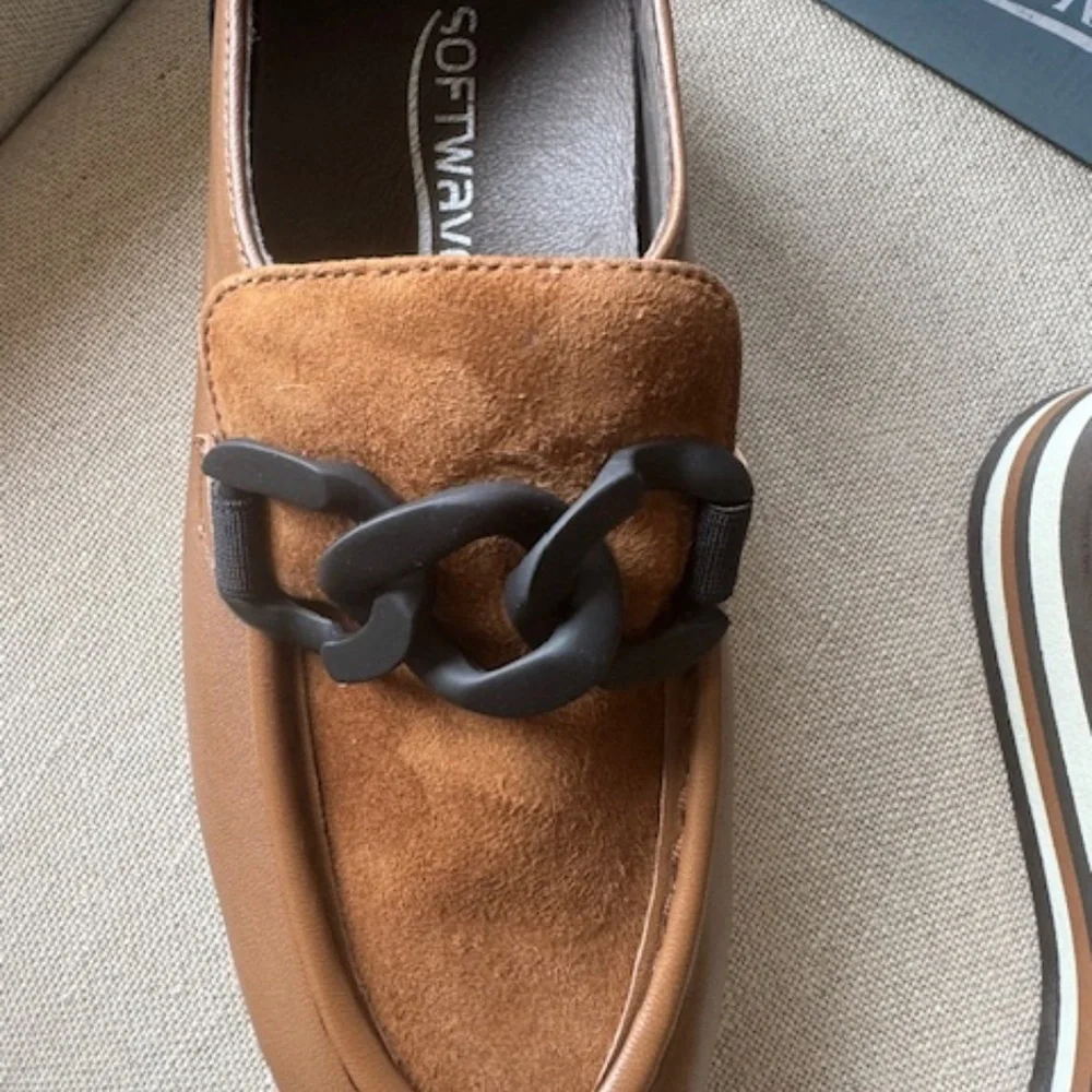 Brown Leather Wedge Loafers - Picture 5 of 7